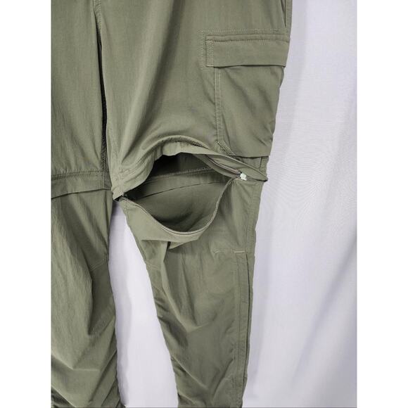 REI Co Op Convertible Hiking Pants Womens 14 Green Relaxed Fit Zip Off Cargo - Picture 8 of 16